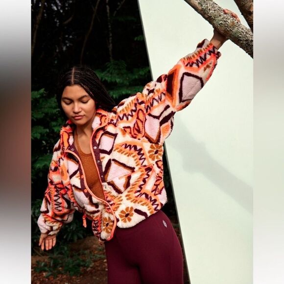 NWOT FP MOVEMENT Colorful Geometric Patterned Jacket - Picture 1 of 6